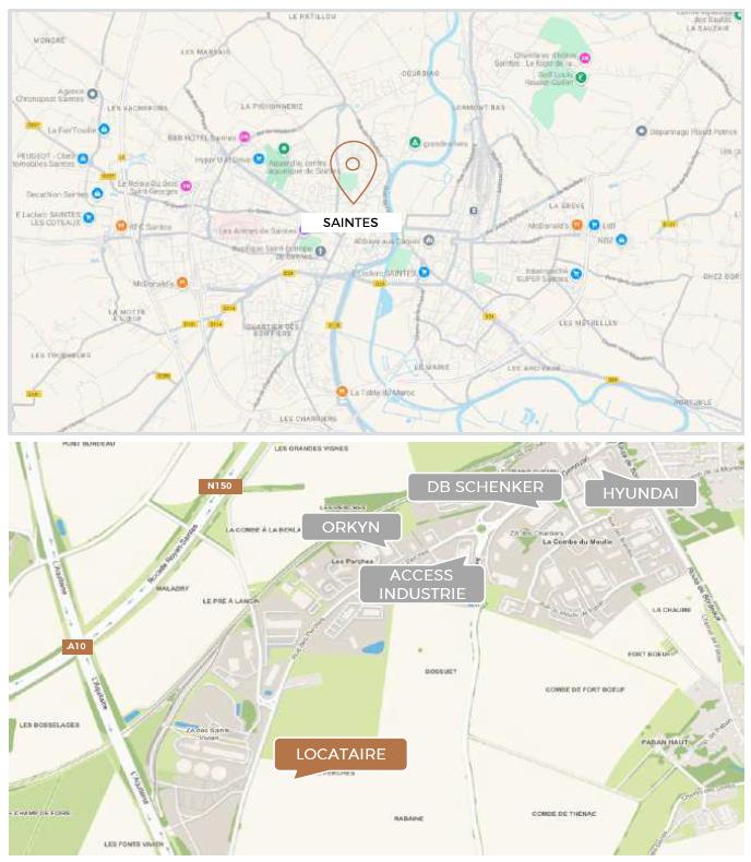 Plan Colas à Saintes